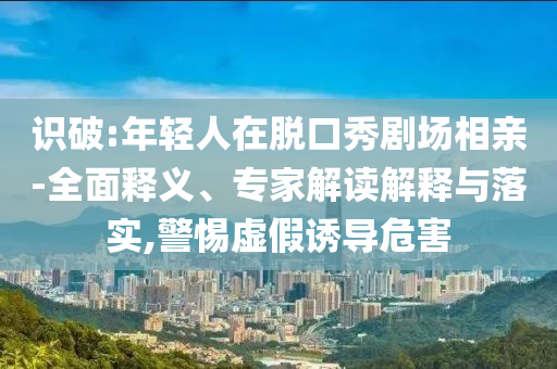識破:年輕人在脫口秀劇場相親-全面釋義、專家解讀解釋與落實,警惕虛假誘導危害