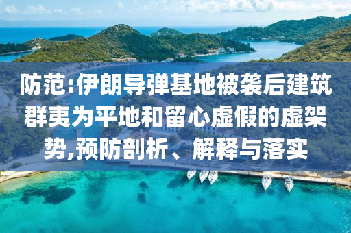 防范:伊朗導彈基地被襲后建筑群夷為平地和留心虛假的虛架勢,預防剖析、解釋與落實