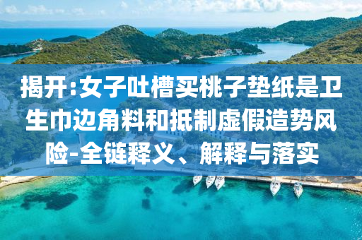 揭開:女子吐槽買桃子墊紙是衛(wèi)生巾邊角料和抵制虛假造勢風險-全鏈釋義、解釋與落實