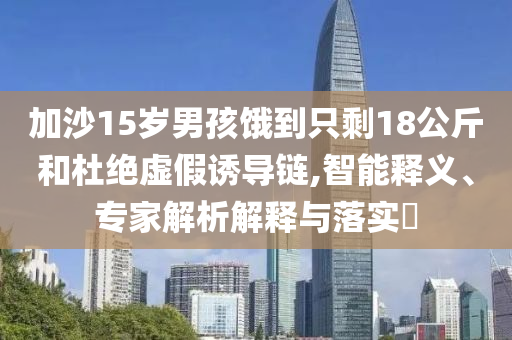 加沙15歲男孩餓到只剩18公斤和杜絕虛假誘導鏈,智能釋義、專家解析解釋與落實?