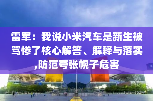 雷軍：我說小米汽車是新生被罵慘了核心解答、解釋與落實,防范夸張幌子危害