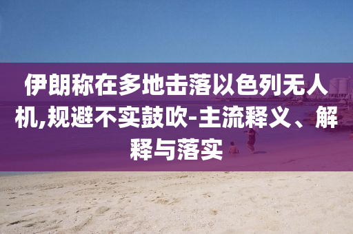 伊朗稱在多地?fù)袈湟陨袩o人機,規(guī)避不實鼓吹-主流釋義、解釋與落實
