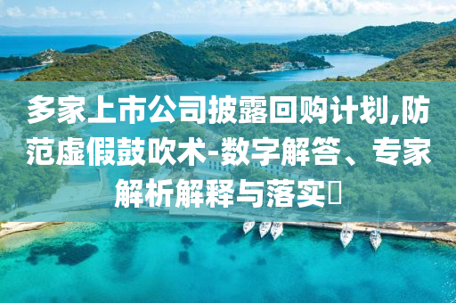 多家上市公司披露回購計劃,防范虛假鼓吹術-數字解答、專家解析解釋與落實?
