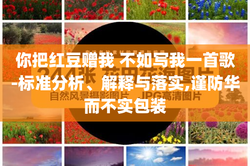 你把紅豆贈我 不如寫我一首歌-標準分析、解釋與落實,謹防華而不實包裝
