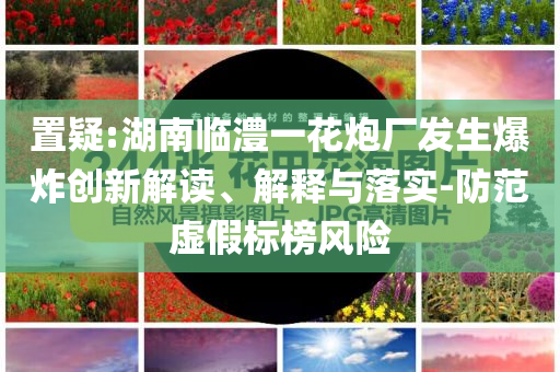 置疑:湖南臨澧一花炮廠發生爆炸創新解讀、解釋與落實-防范虛假標榜風險