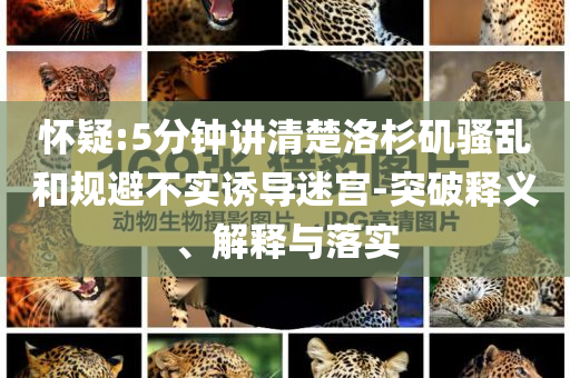 懷疑:5分鐘講清楚洛杉磯騷亂和規避不實誘導迷宮-突破釋義、解釋與落實