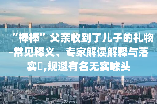 “棒棒”父親收到了兒子的禮物-常見釋義、專家解讀解釋與落實?,規(guī)避有名無實噱頭
