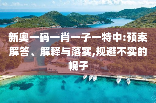 新奧一碼一肖一子一特中:預案解答、解釋與落實,規避不實的幌子