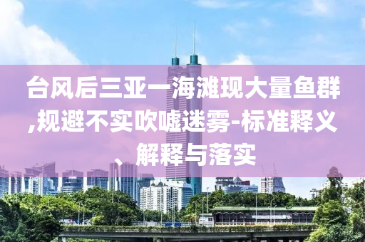臺風后三亞一海灘現大量魚群,規避不實吹噓迷霧-標準釋義、解釋與落實