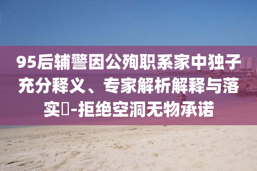 95后輔警因公殉職系家中獨子充分釋義、專家解析解釋與落實?-拒絕空洞無物承諾