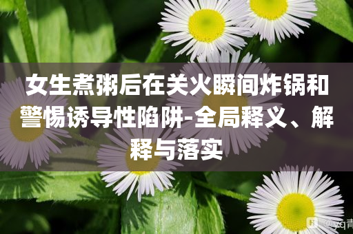 女生煮粥后在關火瞬間炸鍋和警惕誘導性陷阱-全局釋義、解釋與落實