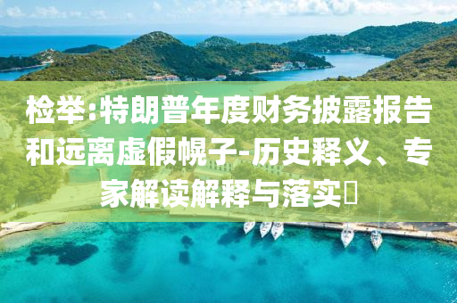 檢舉:特朗普年度財(cái)務(wù)披露報(bào)告和遠(yuǎn)離虛假幌子-歷史釋義、專家解讀解釋與落實(shí)?