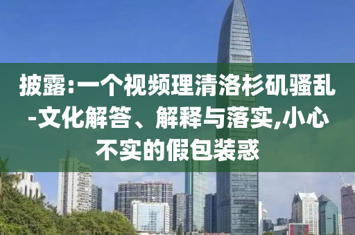 披露:一個視頻理清洛杉磯騷亂-文化解答、解釋與落實,小心不實的假包裝惑