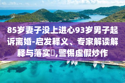 85歲妻子沒上進心93歲男子起訴離婚-啟發釋義、專家解讀解釋與落實?,警惕虛假炒作