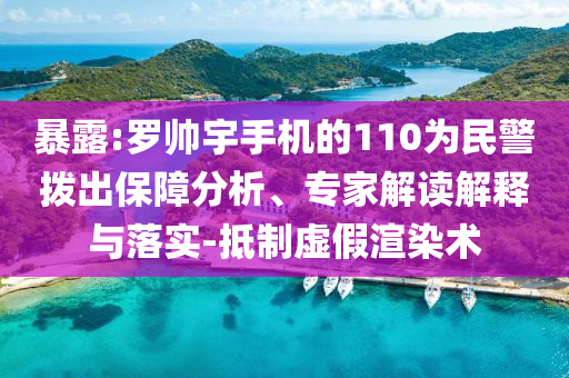 暴露:羅帥宇手機的110為民警撥出保障分析、專家解讀解釋與落實-抵制虛假渲染術