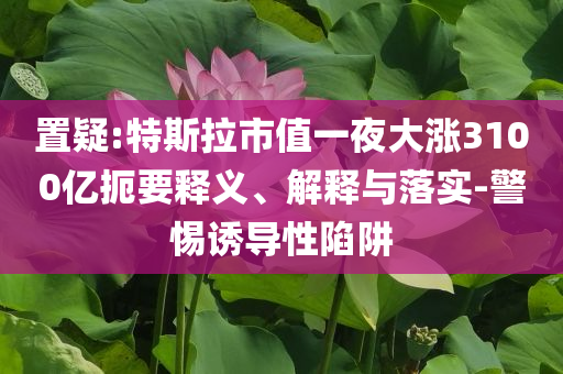 置疑:特斯拉市值一夜大漲3100億扼要釋義、解釋與落實-警惕誘導性陷阱