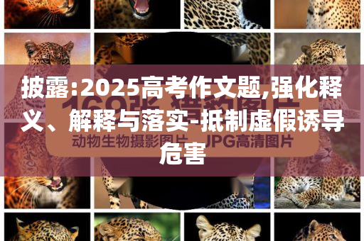 披露:2025高考作文題,強化釋義、解釋與落實-抵制虛假誘導危害