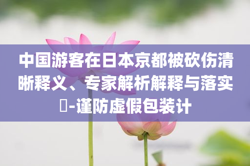 中國游客在日本京都被砍傷清晰釋義、專家解析解釋與落實?-謹防虛假包裝計