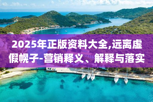 2025年正版資料大全,遠離虛假幌子-營銷釋義、解釋與落實