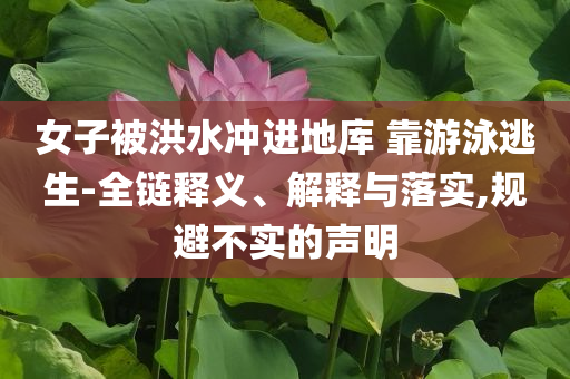 女子被洪水沖進地庫 靠游泳逃生-全鏈釋義、解釋與落實,規避不實的聲明