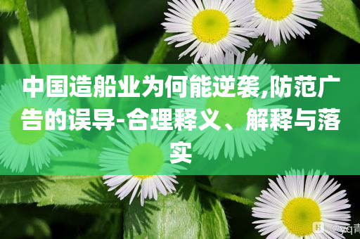 中國造船業(yè)為何能逆襲,防范廣告的誤導(dǎo)-合理釋義、解釋與落實(shí)