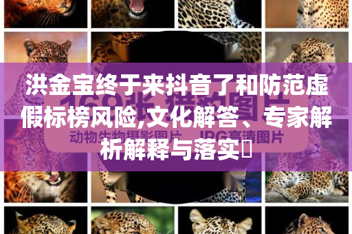 洪金寶終于來抖音了和防范虛假標榜風險,文化解答、專家解析解釋與落實?