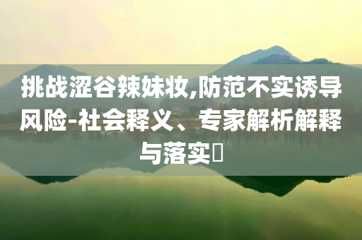 挑戰(zhàn)澀谷辣妹妝,防范不實(shí)誘導(dǎo)風(fēng)險(xiǎn)-社會(huì)釋義、專家解析解釋與落實(shí)?