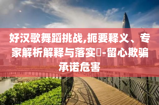 好漢歌舞蹈挑戰,扼要釋義、專家解析解釋與落實?-留心欺騙承諾危害