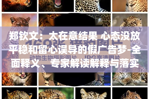 鄭欽文：太在意結果 心態沒放平穩和留心誤導的假廣告夢-全面釋義、專家解讀解釋與落實