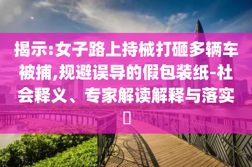 揭示:女子路上持械打砸多輛車被捕,規(guī)避誤導(dǎo)的假包裝紙-社會(huì)釋義、專家解讀解釋與落實(shí)?