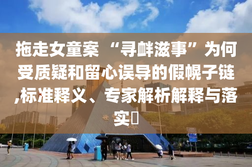 拖走女童案 “尋釁滋事”為何受質疑和留心誤導的假幌子鏈,標準釋義、專家解析解釋與落實?