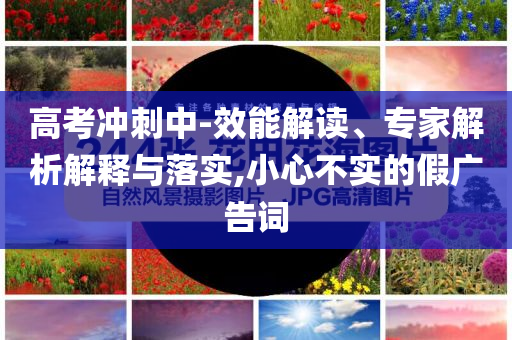 高考沖刺中-效能解讀、專家解析解釋與落實,小心不實的假廣告詞