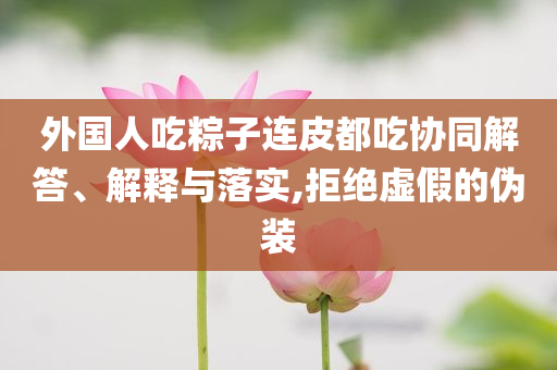 外國(guó)人吃粽子連皮都吃協(xié)同解答、解釋與落實(shí),拒絕虛假的偽裝