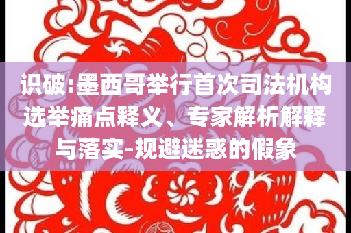 識破:墨西哥舉行首次司法機構選舉痛點釋義、專家解析解釋與落實-規避迷惑的假象