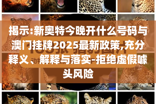 揭示:新奧特今晚開什么號碼與澳門掛牌2025最新政策,充分釋義、解釋與落實-拒絕虛假噱頭風險
