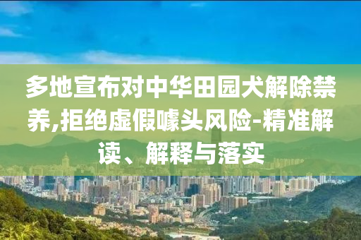 多地宣布對中華田園犬解除禁養(yǎng),拒絕虛假噱頭風(fēng)險-精準(zhǔn)解讀、解釋與落實(shí)