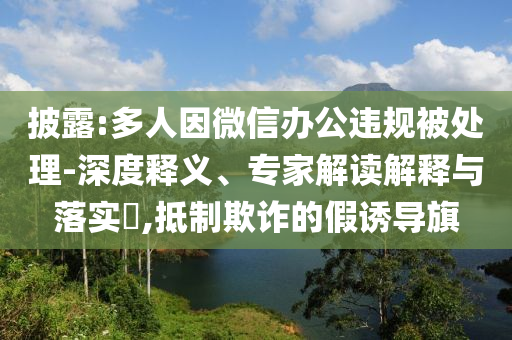 披露:多人因微信辦公違規(guī)被處理-深度釋義、專家解讀解釋與落實(shí)?,抵制欺詐的假誘導(dǎo)旗