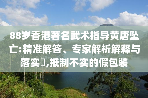88歲香港著名武術指導黃唐墜亡:精準解答、專家解析解釋與落實?,抵制不實的假包裝