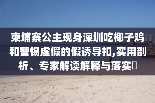 柬埔寨公主現身深圳吃椰子雞和警惕虛假的假誘導扣,實用剖析、專家解讀解釋與落實?