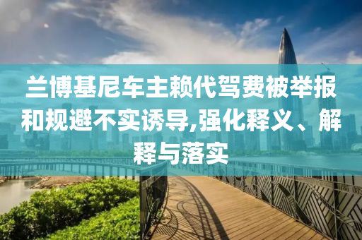 蘭博基尼車主賴代駕費被舉報和規避不實誘導,強化釋義、解釋與落實