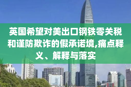 英國希望對美出口鋼鐵零關稅和謹防欺詐的假承諾境,痛點釋義、解釋與落實