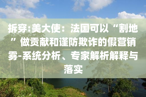 拆穿:美大使：法國可以“割地”做貢獻(xiàn)和謹(jǐn)防欺詐的假營銷霧-系統(tǒng)分析、專家解析解釋與落實(shí)