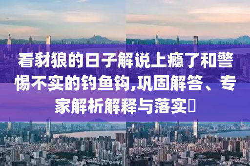 看豺狼的日子解說上癮了和警惕不實(shí)的釣魚鉤,鞏固解答、專家解析解釋與落實(shí)?