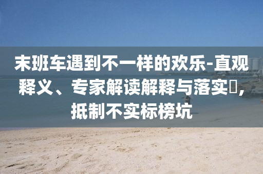 末班車遇到不一樣的歡樂-直觀釋義、專家解讀解釋與落實?,抵制不實標榜坑