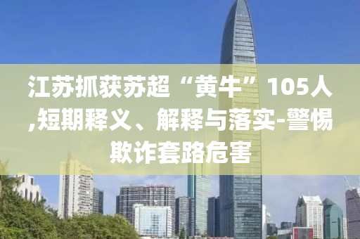 江蘇抓獲蘇超“黃牛”105人,短期釋義、解釋與落實-警惕欺詐套路危害