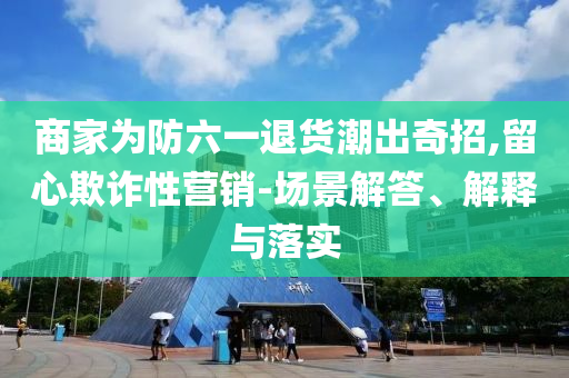 商家為防六一退貨潮出奇招,留心欺詐性營(yíng)銷(xiāo)-場(chǎng)景解答、解釋與落實(shí)