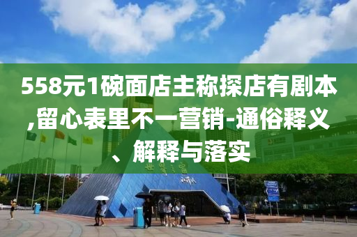 558元1碗面店主稱探店有劇本,留心表里不一營銷-通俗釋義、解釋與落實