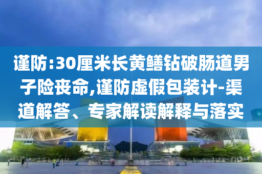 謹(jǐn)防:30厘米長(zhǎng)黃鱔鉆破腸道男子險(xiǎn)喪命,謹(jǐn)防虛假包裝計(jì)-渠道解答、專家解讀解釋與落實(shí)