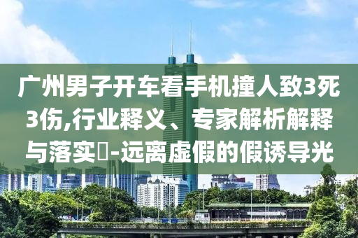 廣州男子開車看手機撞人致3死3傷,行業釋義、專家解析解釋與落實?-遠離虛假的假誘導光