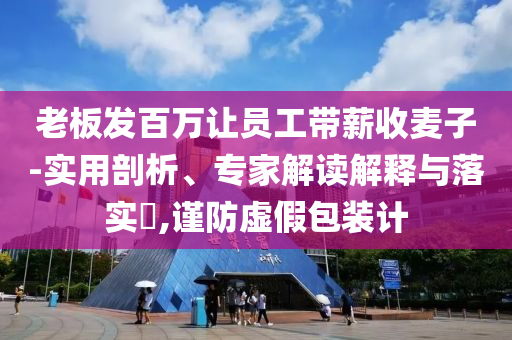 老板發百萬讓員工帶薪收麥子-實用剖析、專家解讀解釋與落實?,謹防虛假包裝計